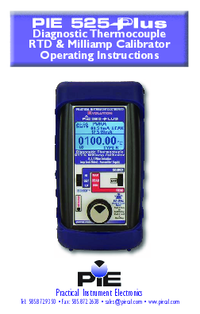 Thumbnail of document Manual - 525Plus Diagnostic Thermocouple, RTD & Milliamp Calibrator
